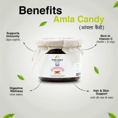 Haveli Anirudh Amla Gur Candy | Farm-Grown Awla & Jaggery | No Preservatives | No Refined Sugar | Rich in Vitamin C | Glass Jar