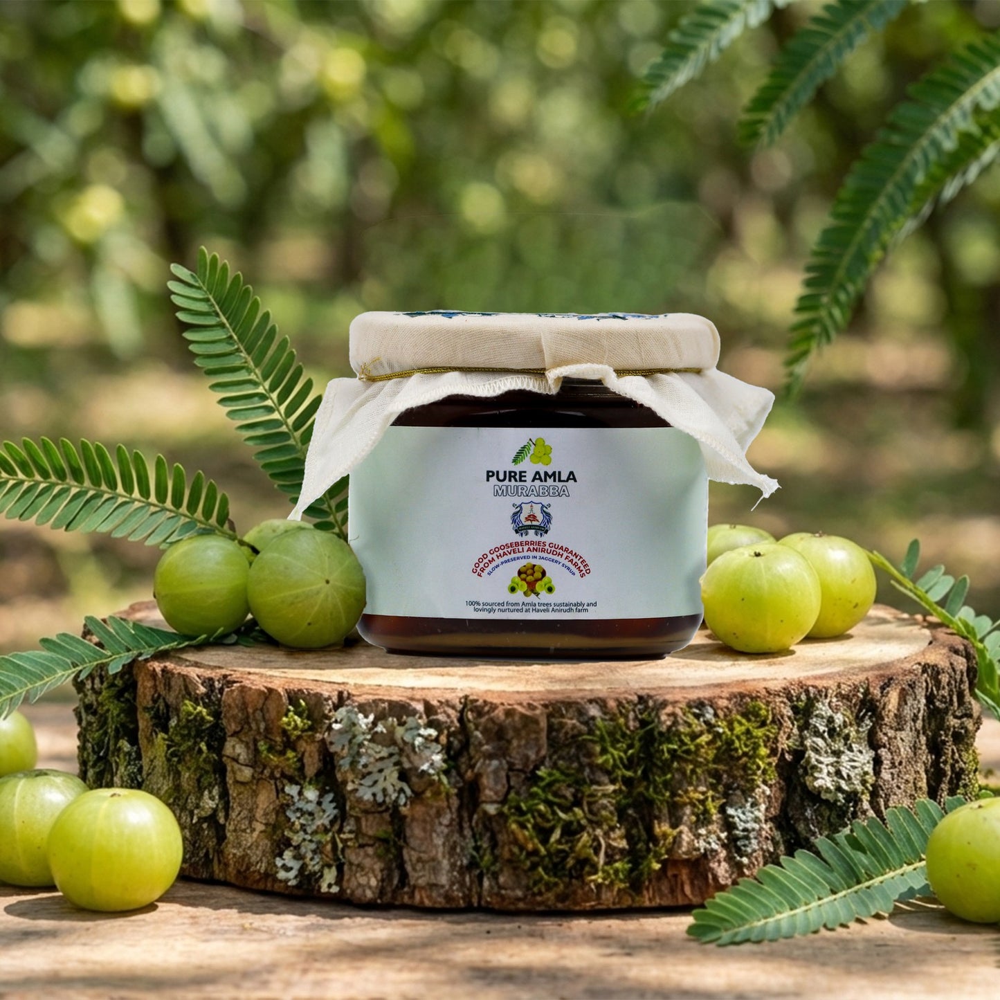 Haveli Anirudh Amla Gur Murabba | Whole Farm-Grown Awla in Jaggery Syrup | Traditional Ayurvedic Rasayana | No Preservatives | No Refined Sugar | Glass Jar
