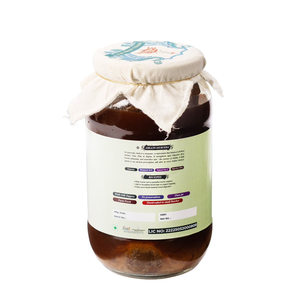Haveli Anirudh Amla Gur Murabba | Whole Farm-Grown Awla in Jaggery Syrup | Traditional Ayurvedic Rasayana | No Preservatives | No Refined Sugar | Glass Jar