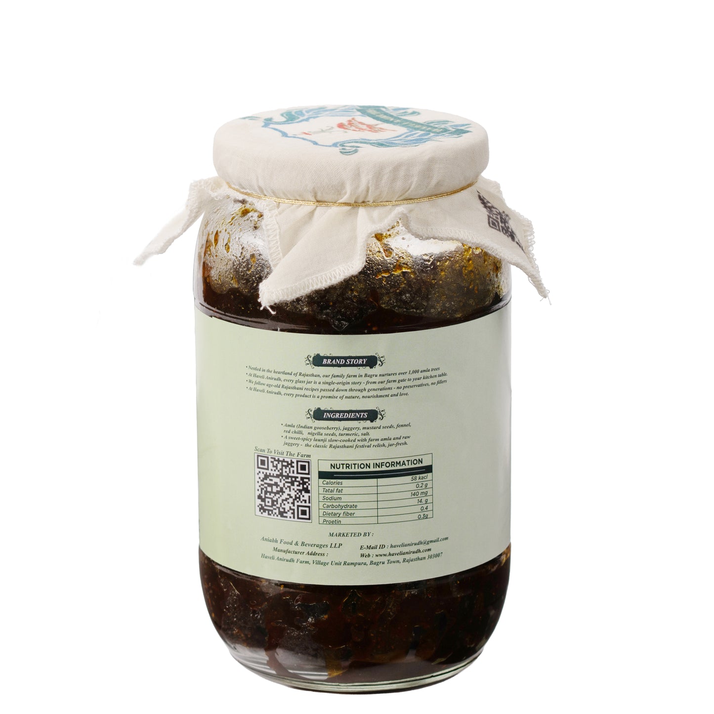 Haveli Anirudh Amla Gur Launji | Farm-Grown Awla, Jaggery & Desi Ghee | Traditional Rajasthani Sweet-Tangy Relish | No Preservatives | No Refined Sugar | Glass Jar