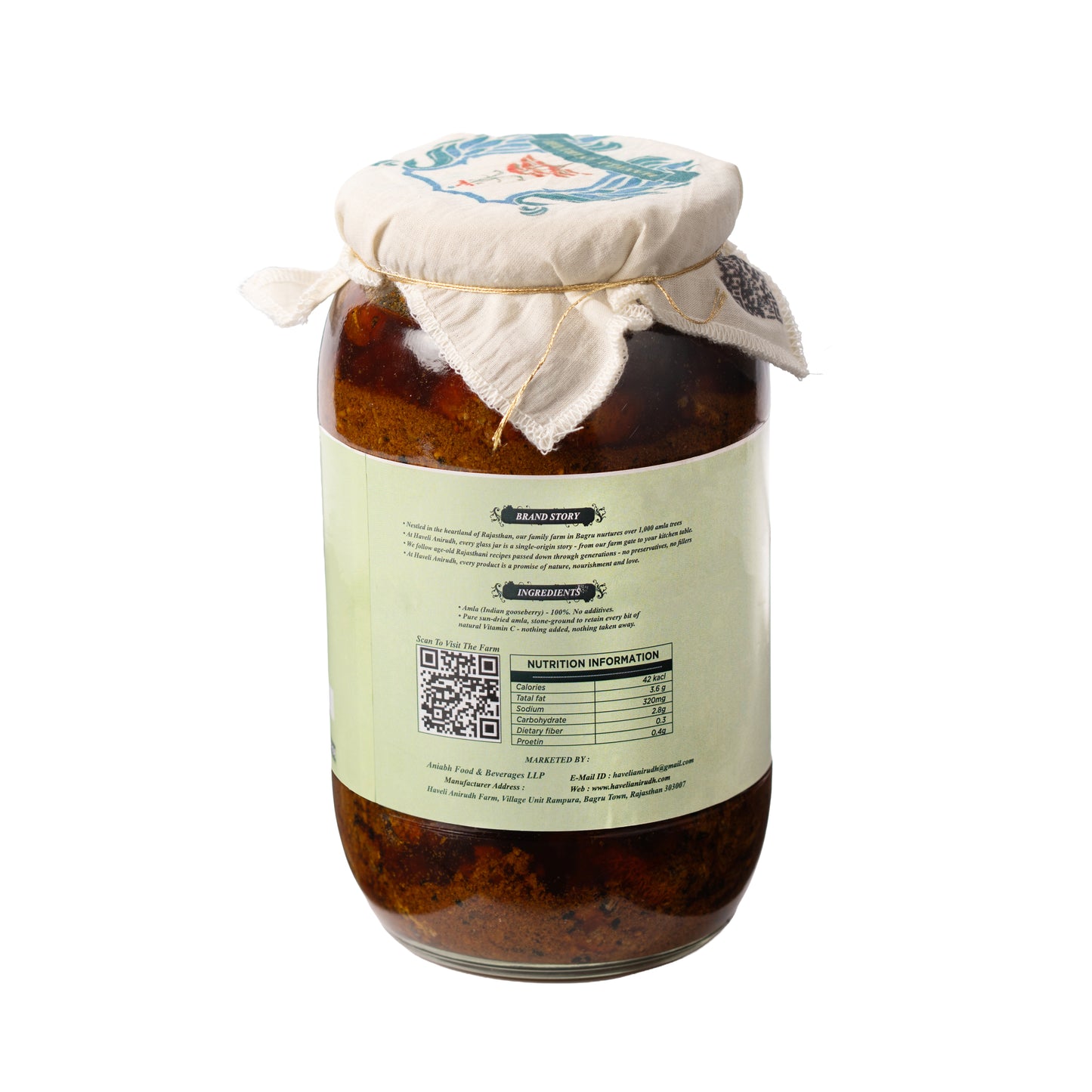 Haveli Anirudh Amla Pickle | Farm-Grown Awla in Cold-Pressed Mustard Oil | Traditional Rajasthani Achar | No Preservatives | Homemade Style | Glass Jar