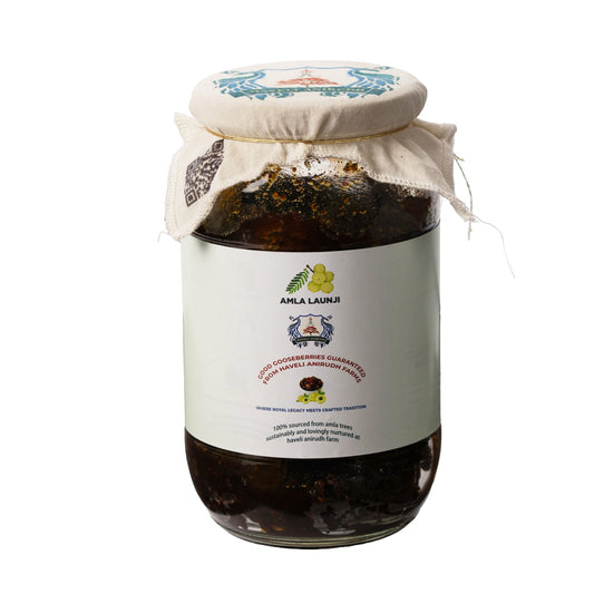 Haveli Anirudh Amla Launji – Jaggery-Sweetened Sweet & Tangy Amla Relish – front pack shot